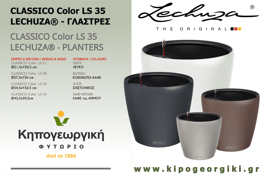CLASSICO Color LS 35 LECHUZA Αυτοποτιζόμενες Γλάστρες & Κασπώ